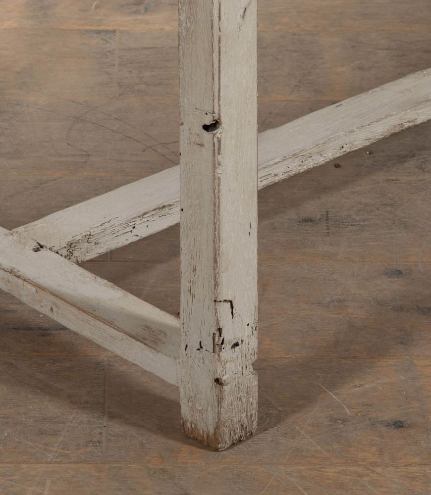 19th Century French Provincial Farmhouse Painted Pine Kitchen Table TS5641509