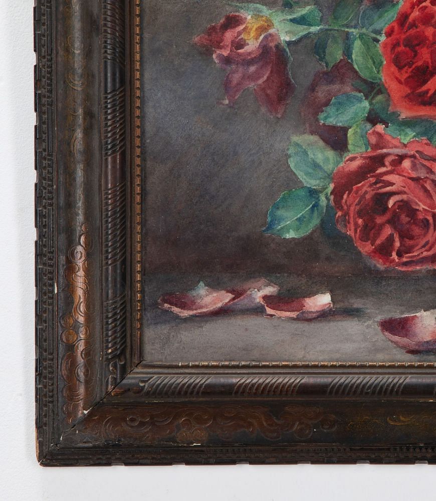 19th Century French Flower Oil Painting by E. Filliard WD026239