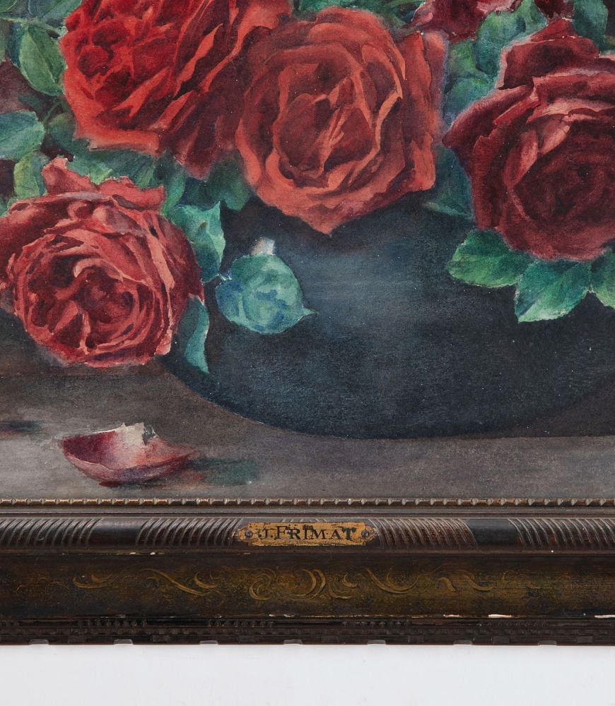 19th Century French Flower Oil Painting by E. Filliard WD026239