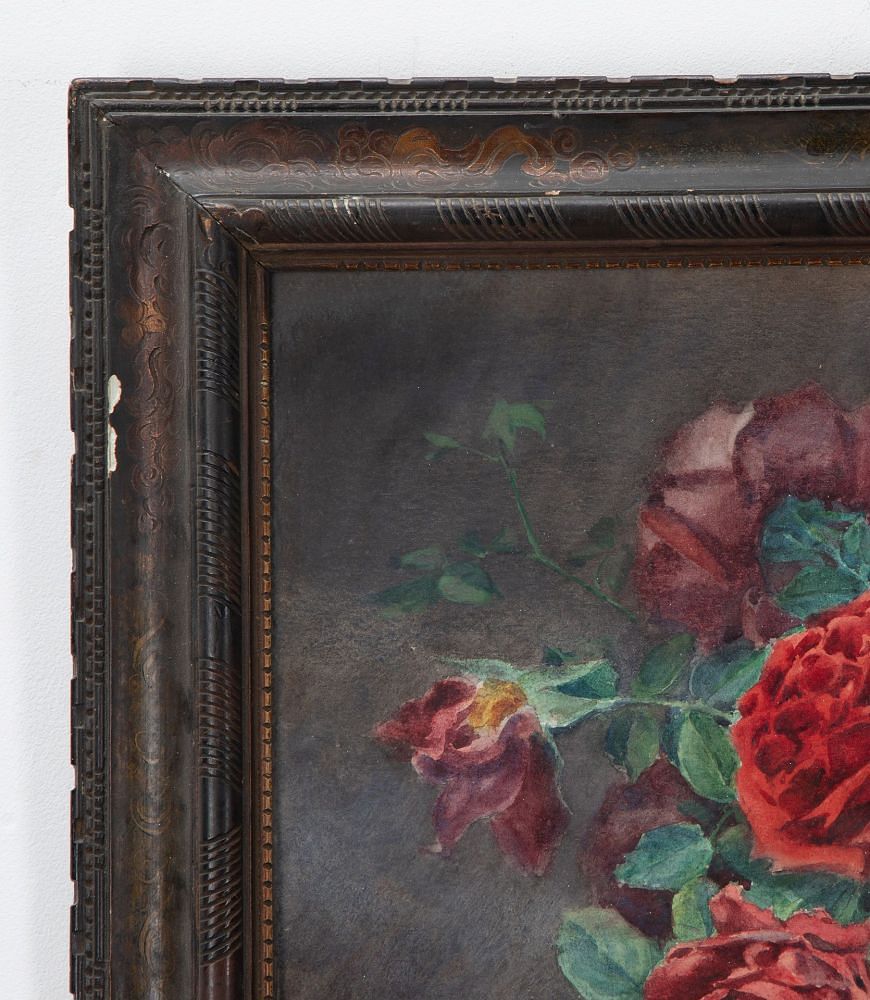 19th Century French Flower Oil Painting by E. Filliard WD026239