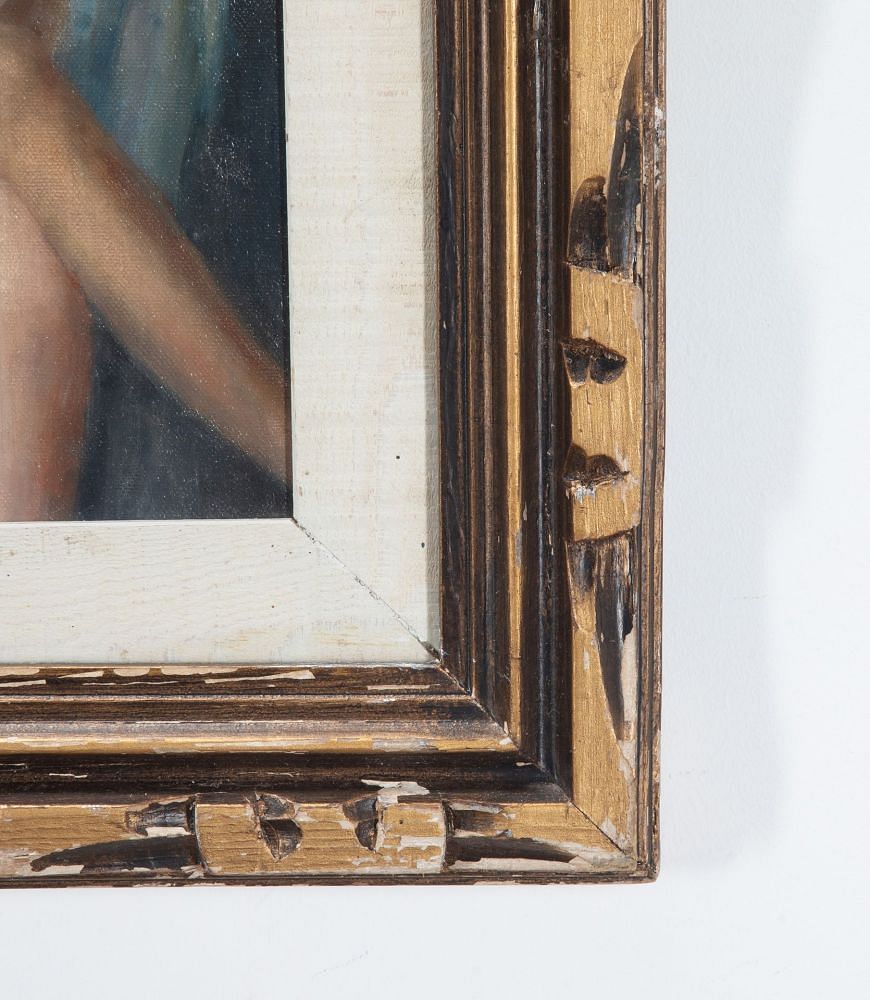 20th Century Art Nouveau Original Semi Nude Oil Painting WD0739230