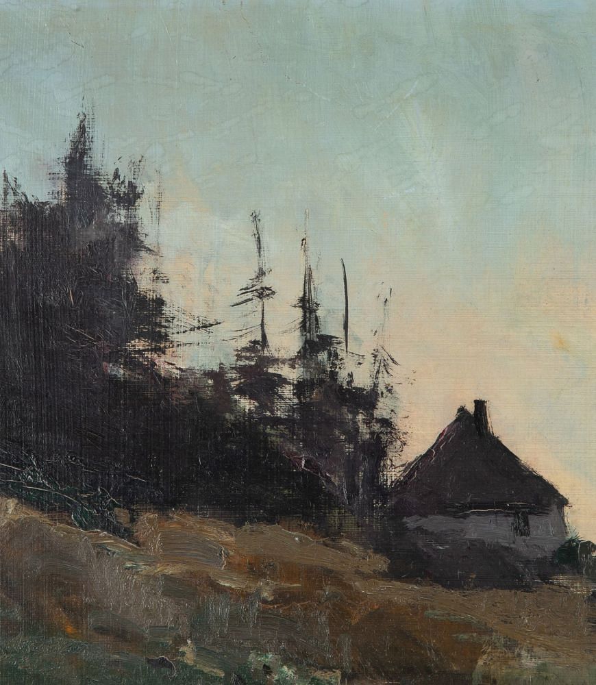 Mid-20th Century Swedish Oil Painting 'At the Edge of the Forest' WD1240911