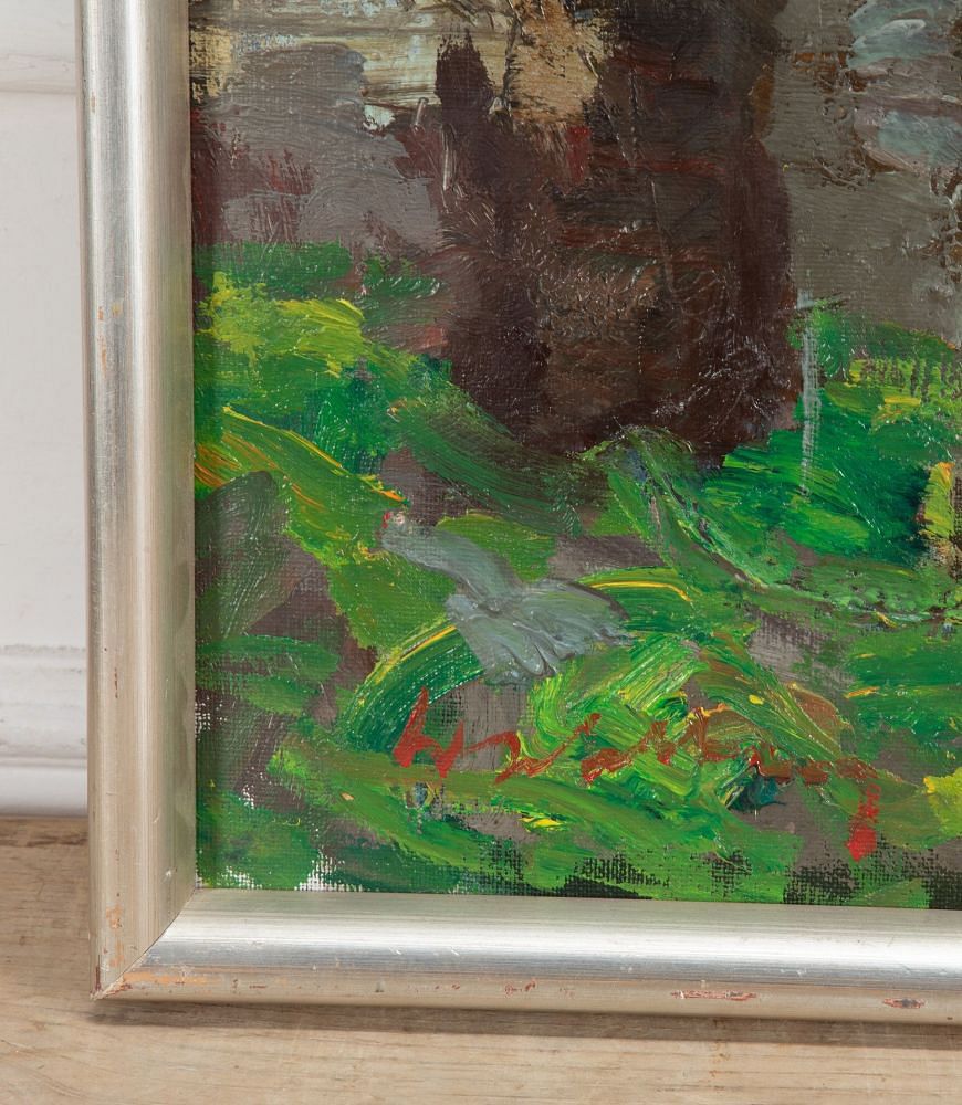 20th Century Swedish Oil Painting, 'Figures in a Southern Town' WD1240918