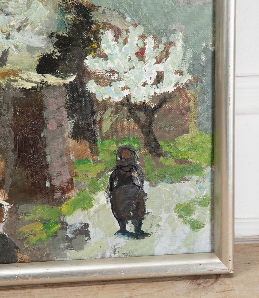 20th Century Swedish Oil Painting, 'Figures in a Southern Town' WD1240918