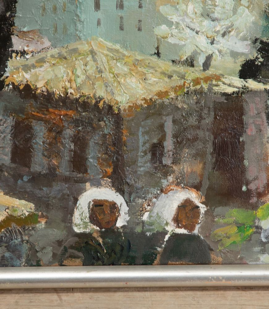 20th Century Swedish Oil Painting, 'Figures in a Southern Town' WD1240918