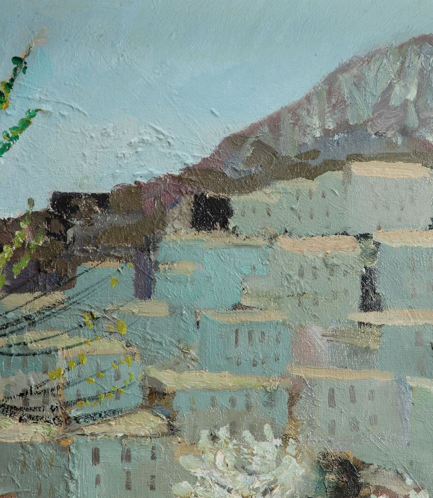20th Century Swedish Oil Painting, 'Figures in a Southern Town' WD1240918