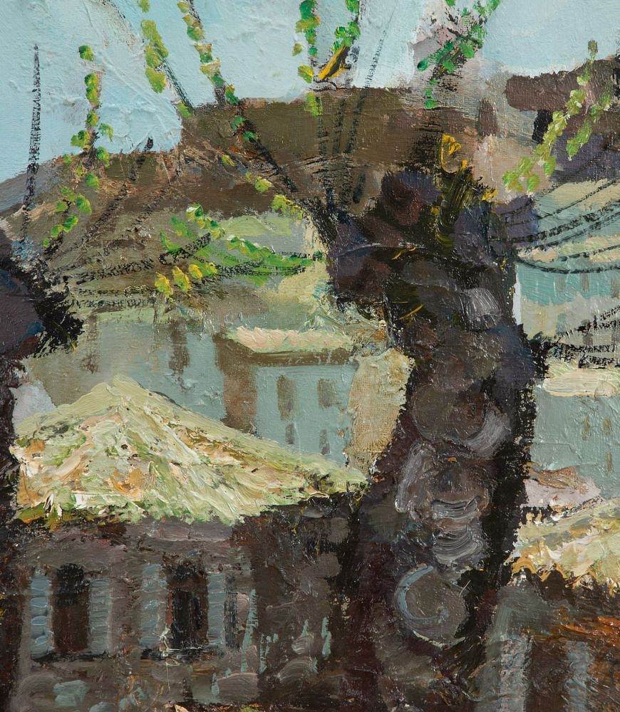 20th Century Swedish Oil Painting, 'Figures in a Southern Town' WD1240918