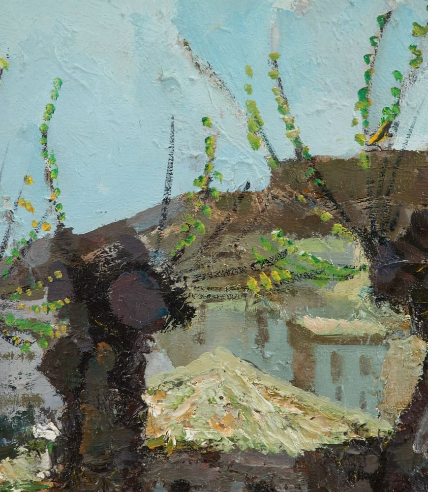 20th Century Swedish Oil Painting, 'Figures in a Southern Town' WD1240918