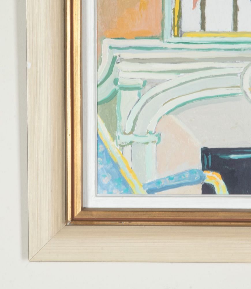 20th Century Swedish Original Oil on Board Painting 'Interior with Mantlepiece' WD1243051