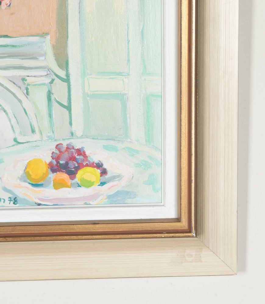 20th Century Swedish Original Oil on Board Painting 'Interior with Mantlepiece' WD1243051