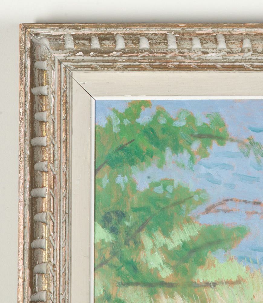 Mid-Century Swedish Oil on Board Painting 'An Old Boat at a Jetty' by Jurgen von Konow WD1243055