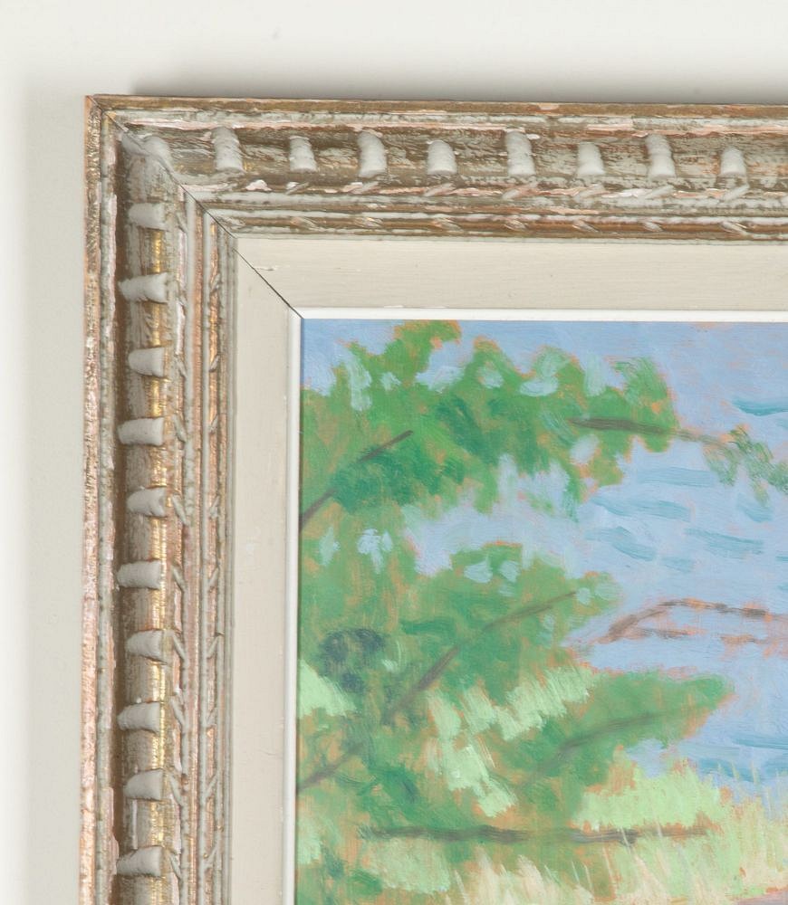 Mid-Century Swedish Oil on Board Painting 'An Old Boat at a Jetty' by Jurgen von Konow WD1243055