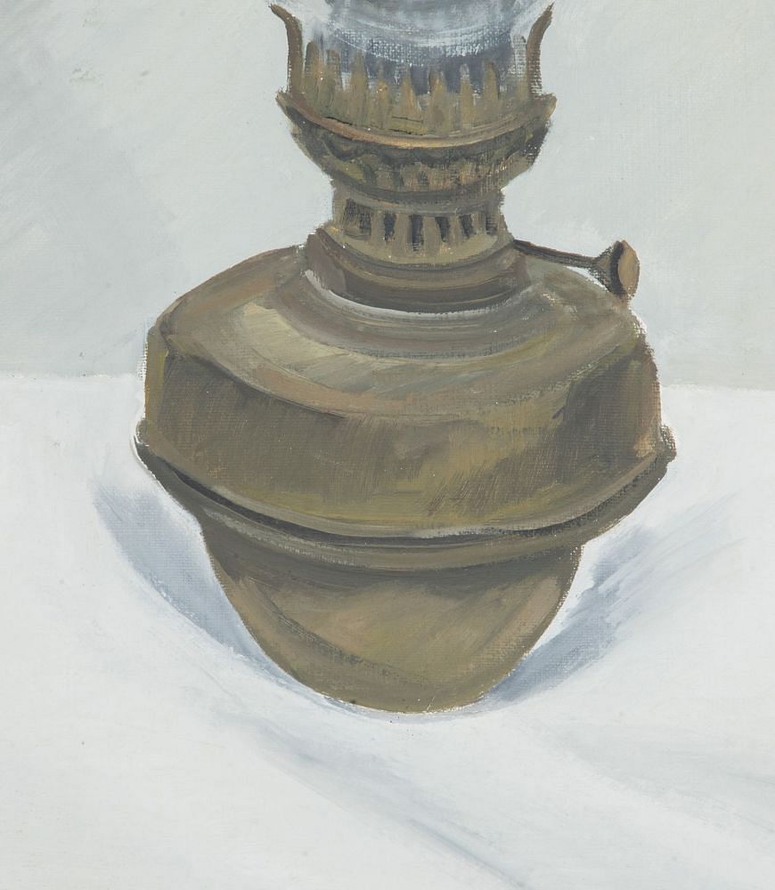 20th Century Swedish Original Oil on Canvas Painting 'Oil Lamp' WD1243059