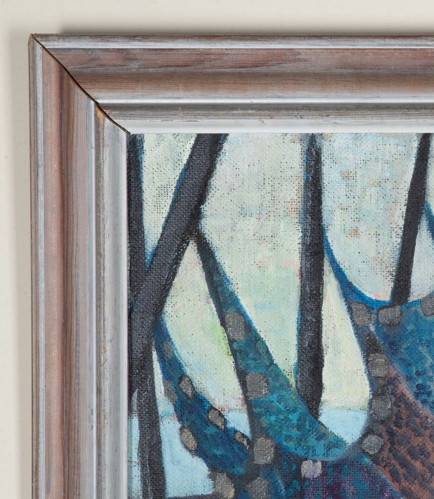 20th Century Swedish Modernist Oil on Board Painting 'Drying Nets' WD1243060