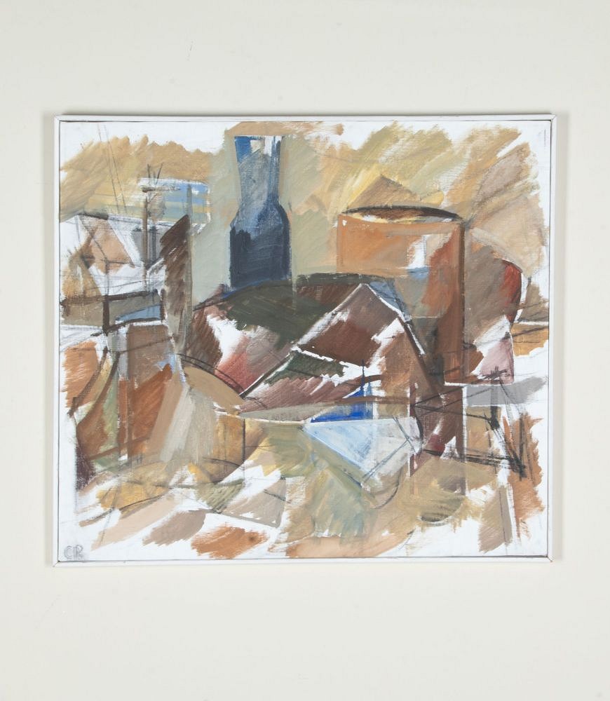 Large 20th Century Swedish Abstract Oil on Canvas Studio Still Life WD1243064