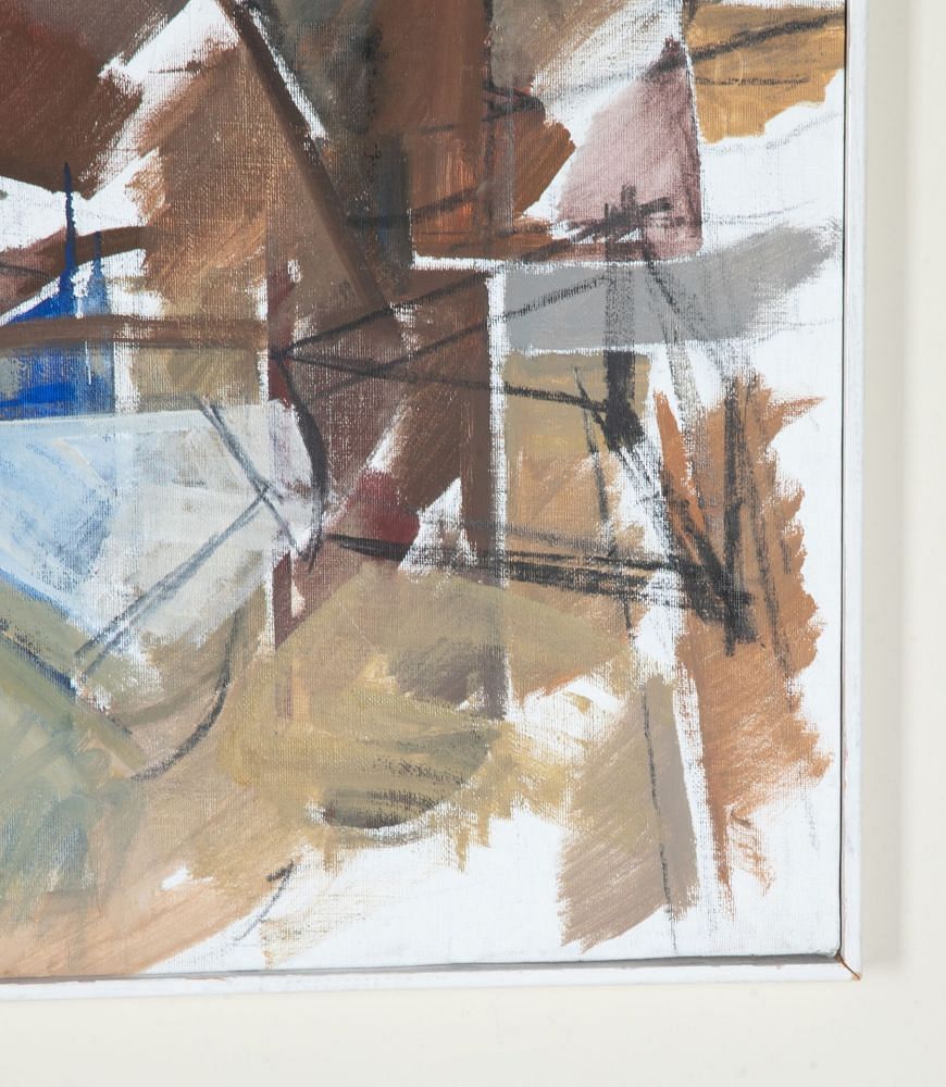 Large 20th Century Swedish Abstract Oil on Canvas Studio Still Life WD1243064