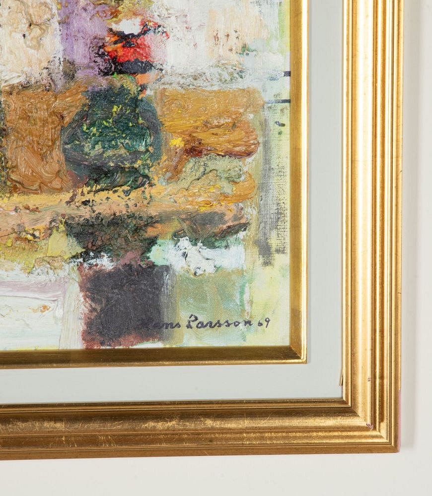 Mid-Century Swedish Oil on Canvas Painting 'Still Life with Lamp' by Hans Larsson (1910-73) WD1243067