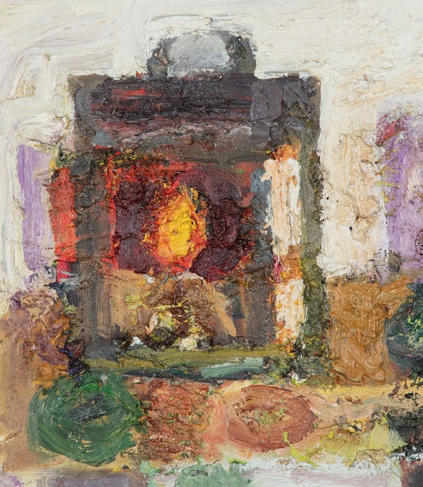 Mid-Century Swedish Oil on Canvas Painting 'Still Life with Lamp' by Hans Larsson (1910-73) WD1243067