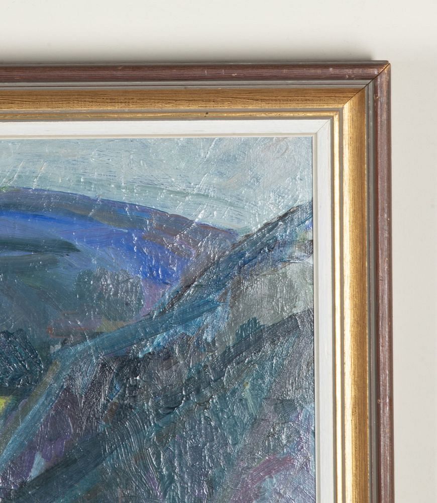 Mid-Century Swedish Oil on Board Painting 'The Road Ahead' WD1243070
