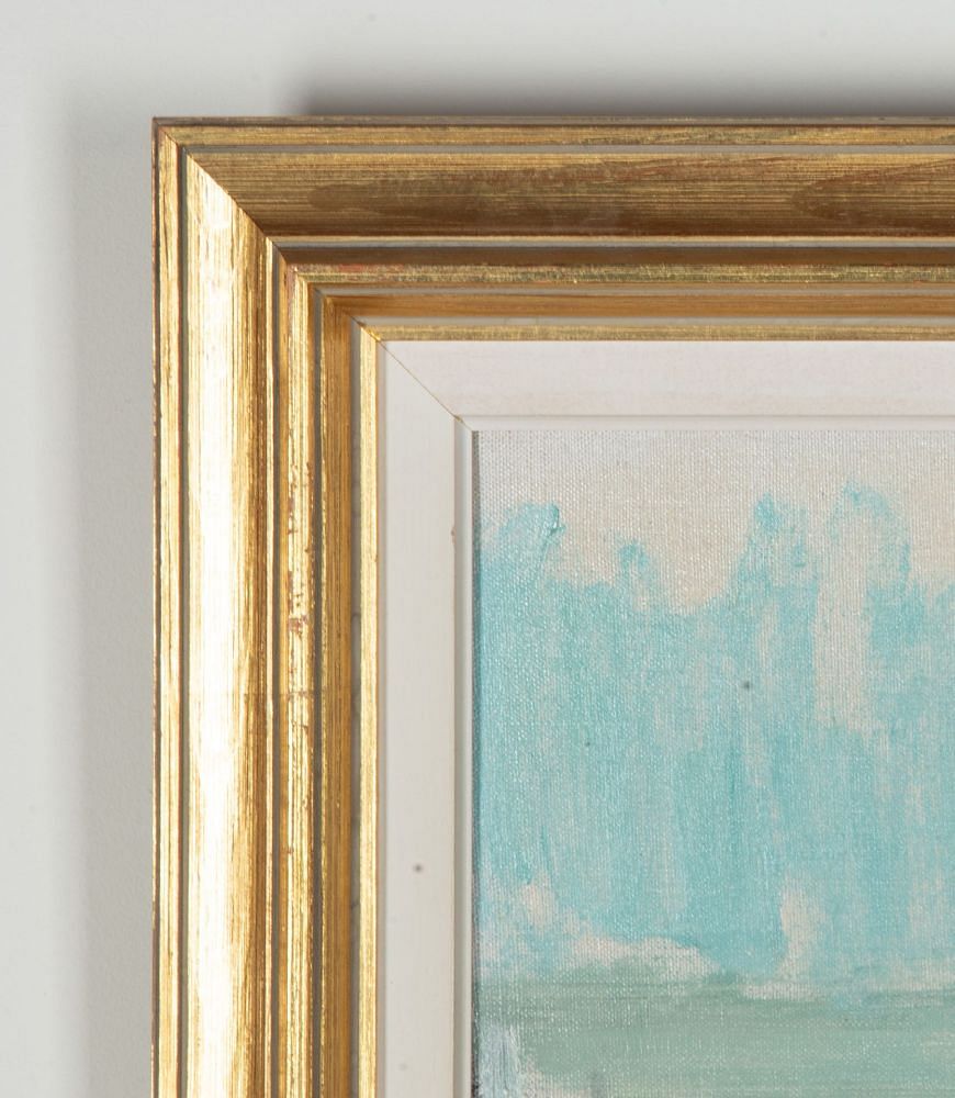 Mid-Century Swedish Oil on Canvas Painting 'Modernist Harbour' WD1243075
