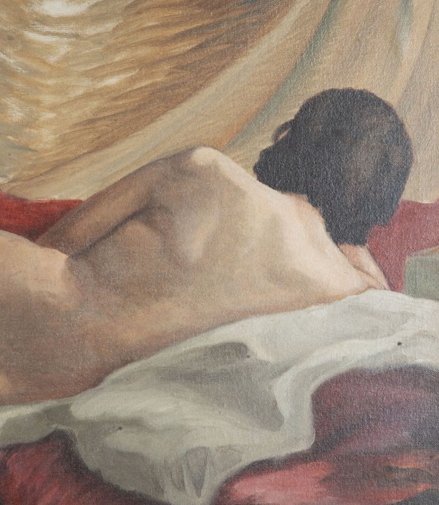 20th Century French Oil on Canvas Painting 'Reclining Nude' by Albert Genta (1901-1989) WD1243087