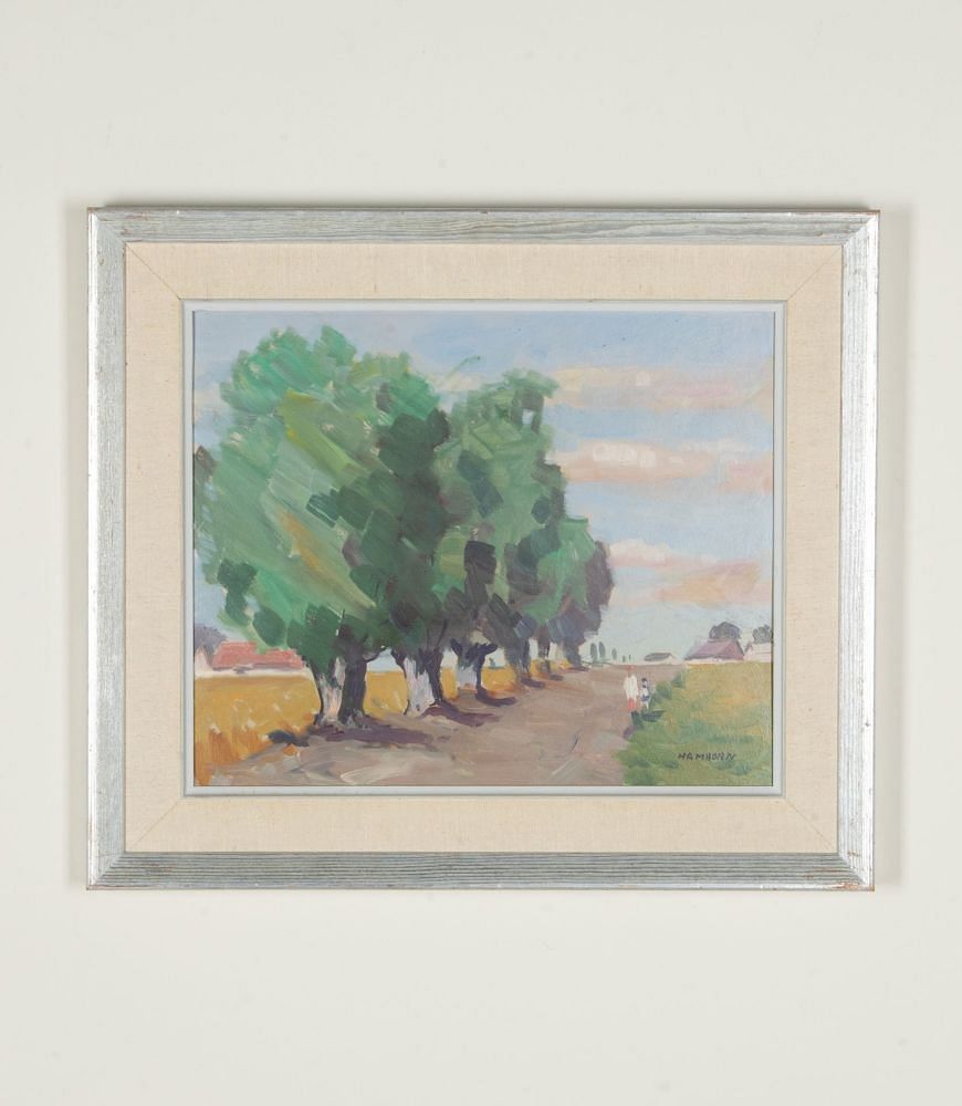 20th Century Swedish Oil on Board Painting 'Summer in the Country’ WD1243095
