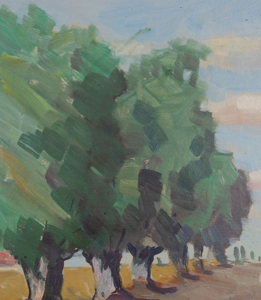 20th Century Swedish Oil on Board Painting 'Summer in the Country’ WD1243095