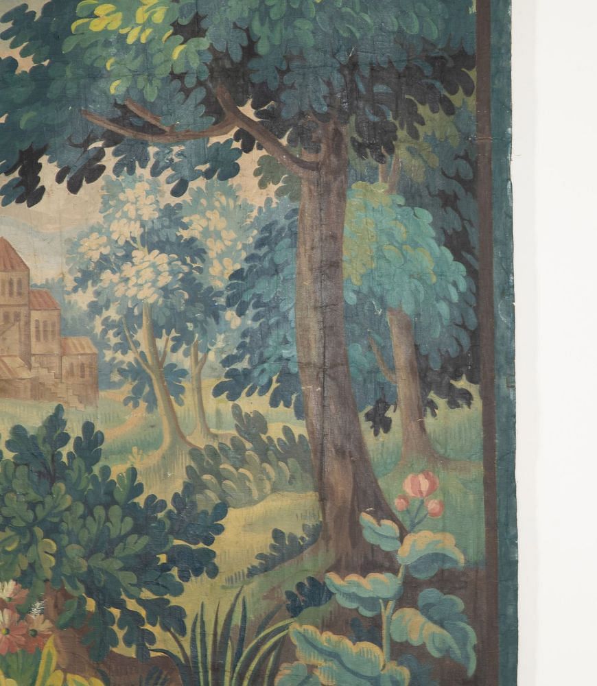 Large 19th Century French Verdure Oil on Canvas Painting WD1341592