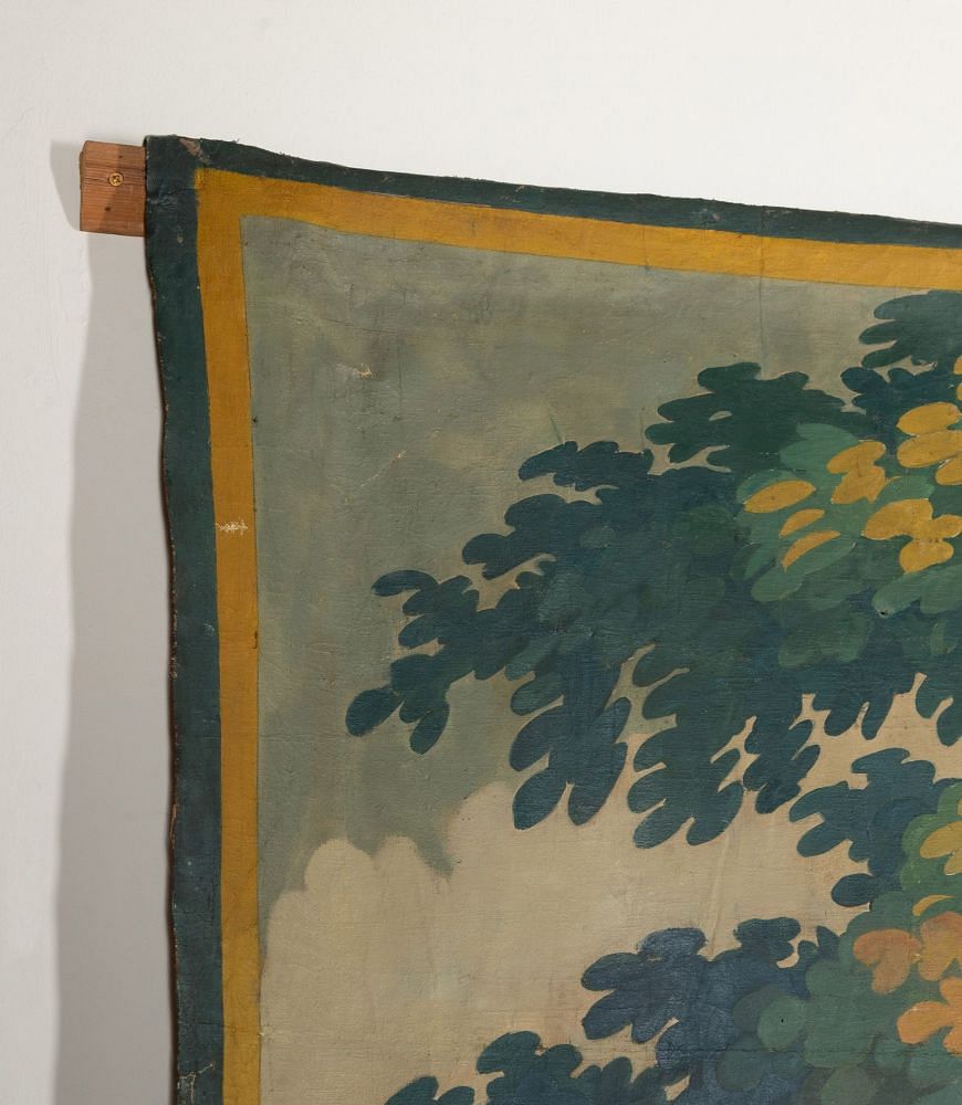 Large 19th Century French Verdure Oil on Canvas Painting WD1341592