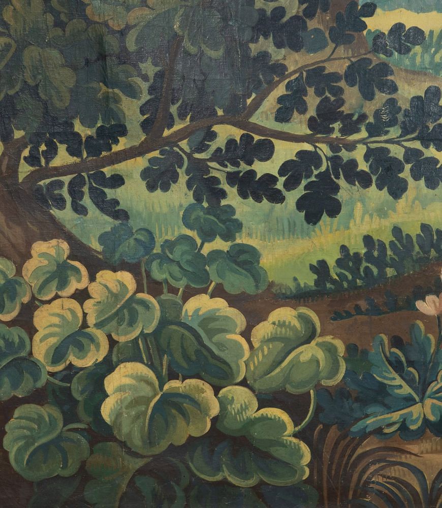 Large 19th Century French Verdure Oil on Canvas Painting WD1341592