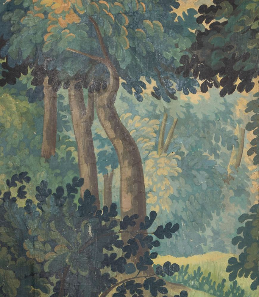 Large 19th Century French Verdure Oil on Canvas Painting WD1341592