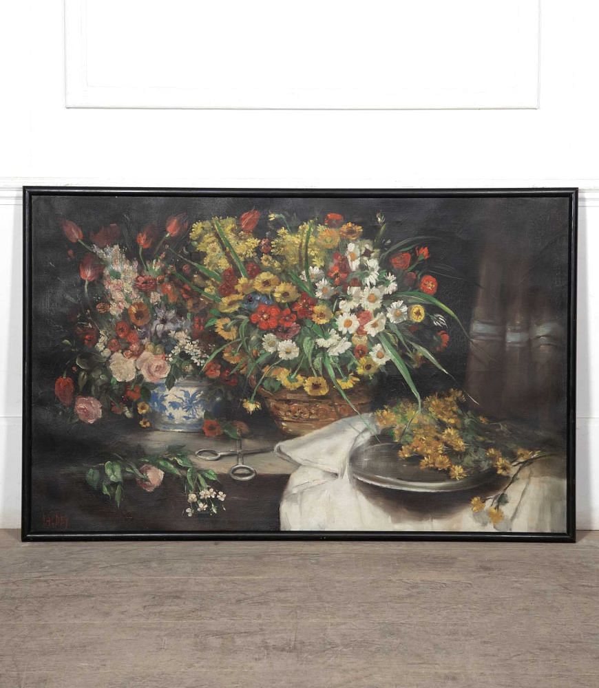 Large 19th Century Signed Still Life Painting WD1527728