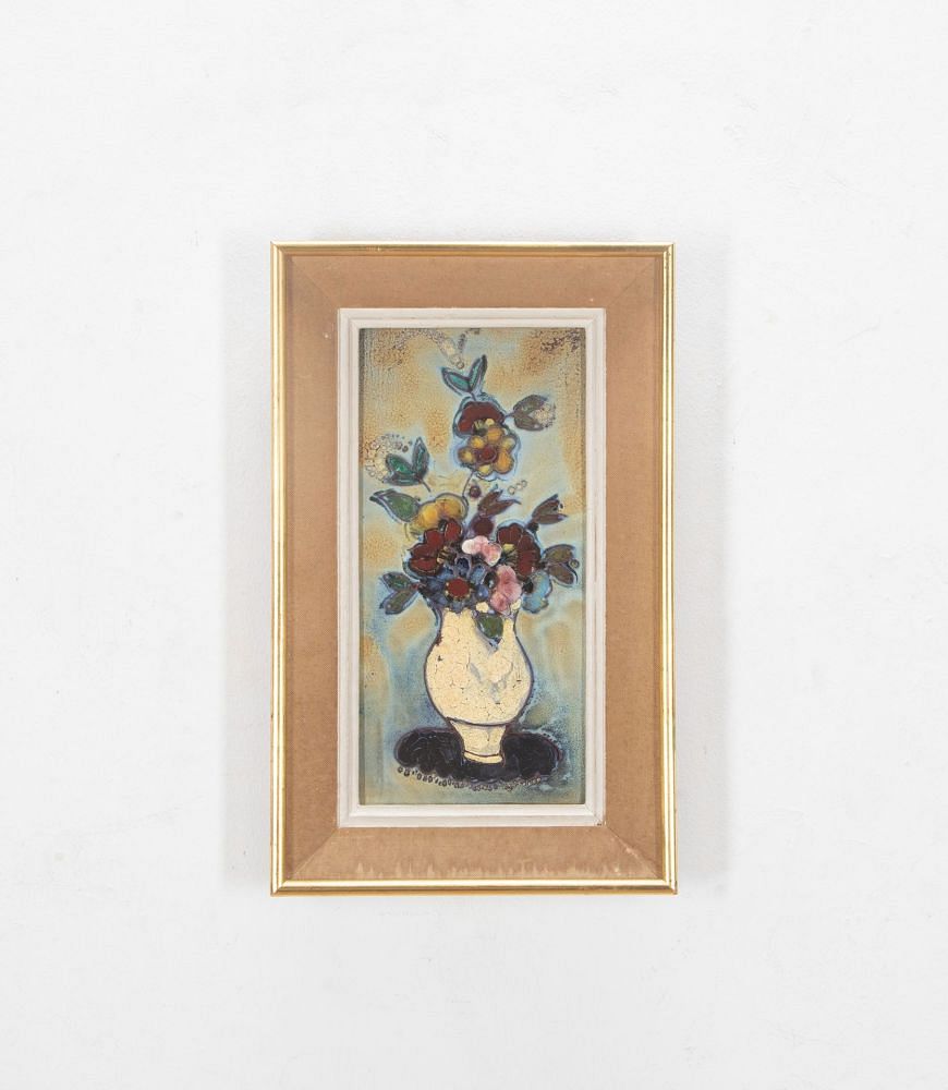 Pair of 20th Century Framed Ceramic Tiles By Francis Crociani WD1536663