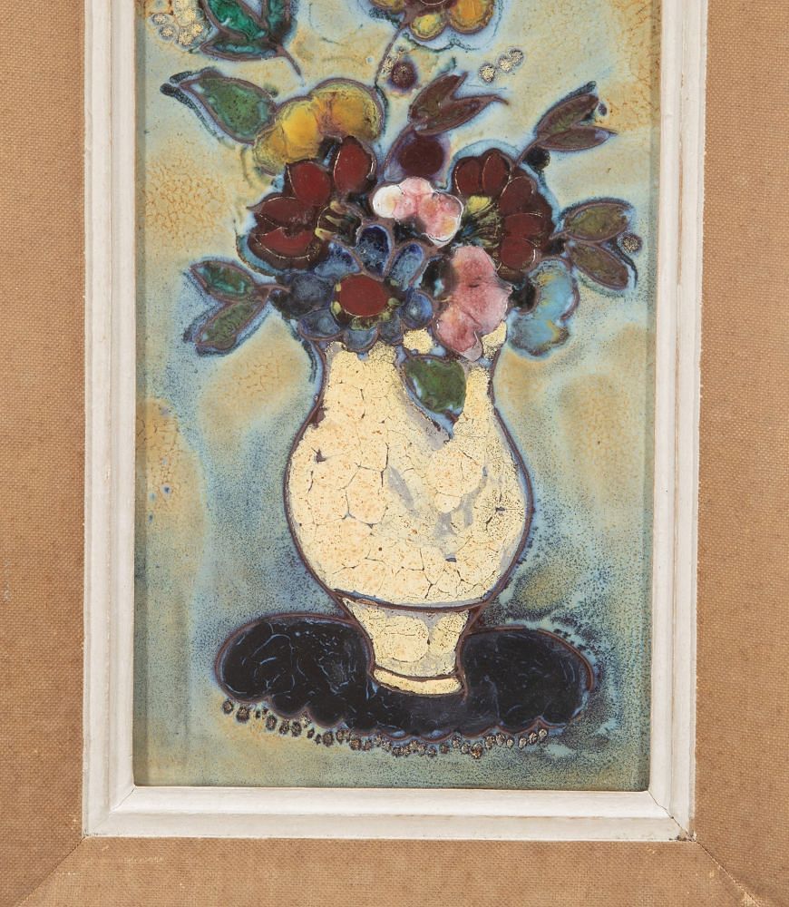 Pair of 20th Century Framed Ceramic Tiles By Francis Crociani WD1536663