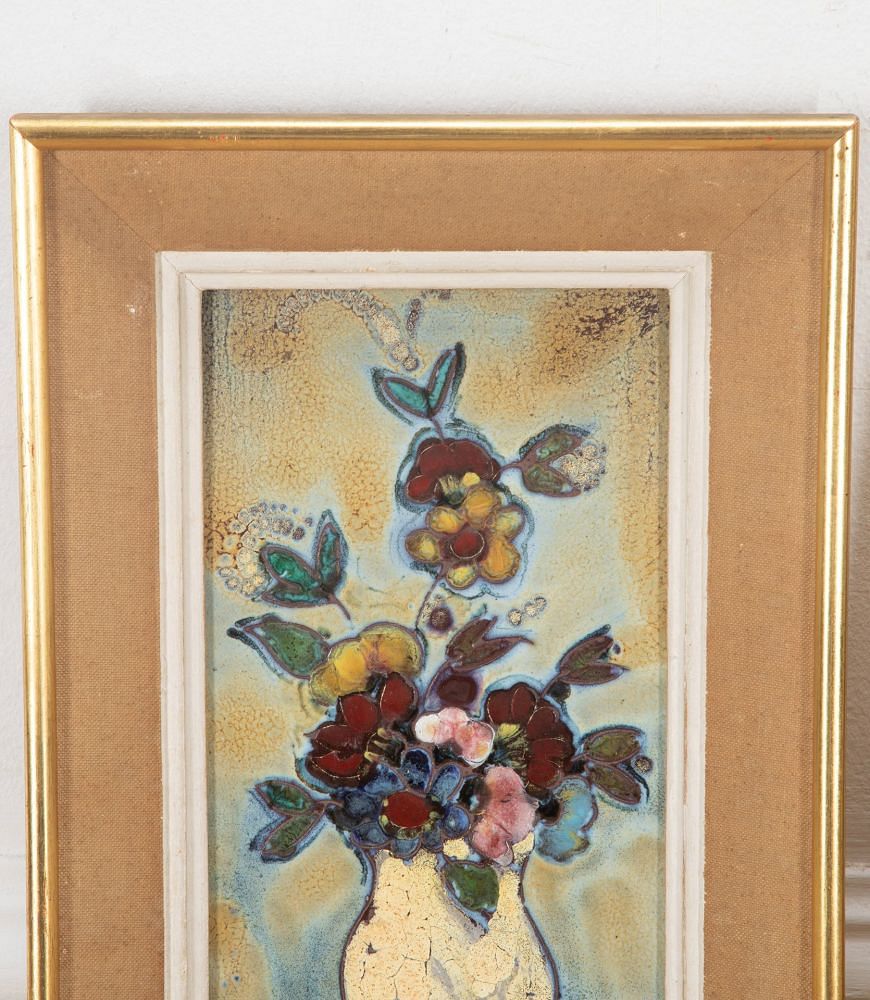 Pair of 20th Century Framed Ceramic Tiles By Francis Crociani WD1536663