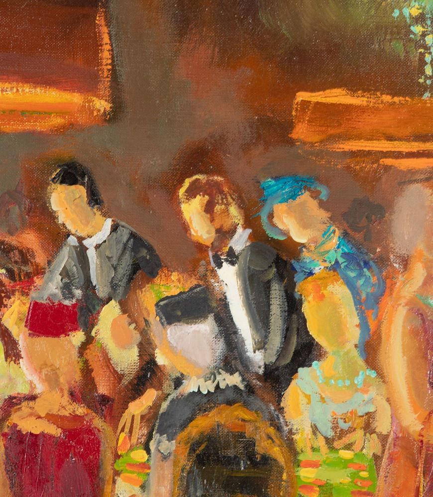 Large French Painting 'At The Casino' WD1536774