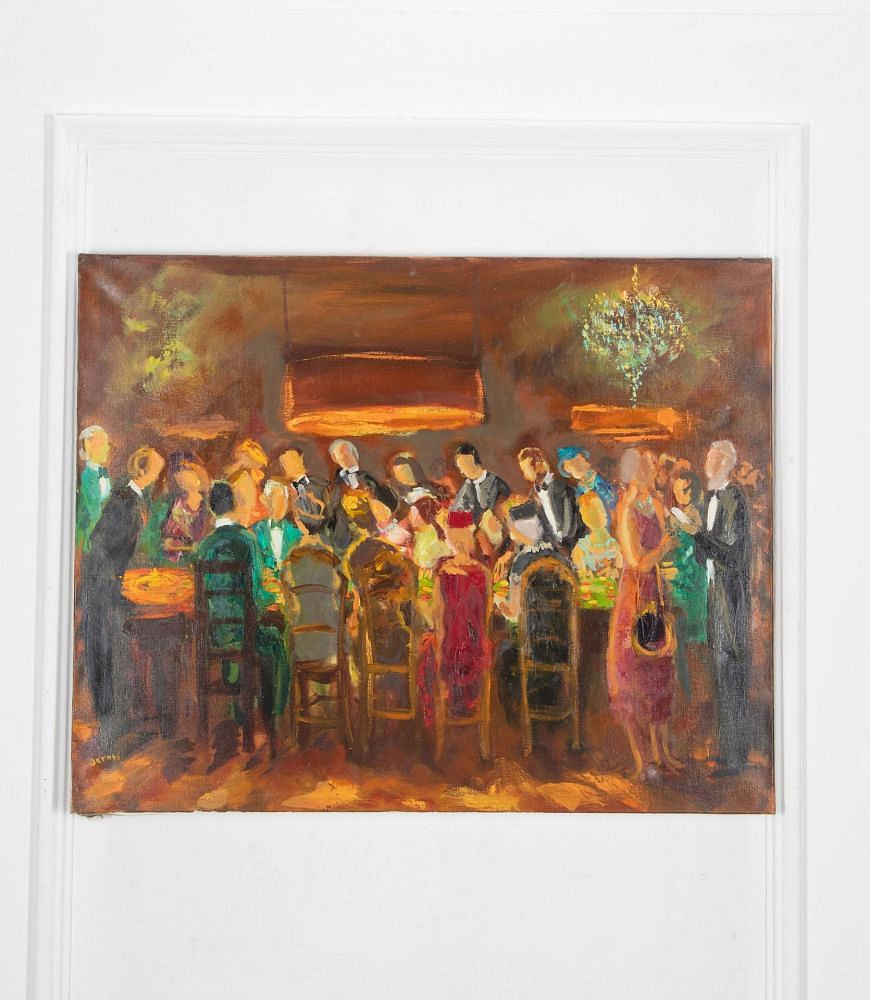 Large French Painting 'At The Casino' WD1536774