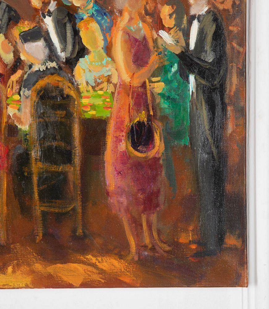 Large French Painting 'At The Casino' WD1536774