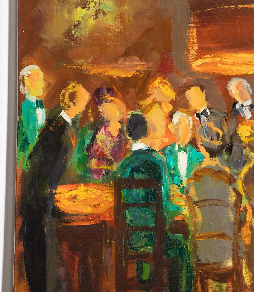 Large French Painting 'At The Casino' WD1536774