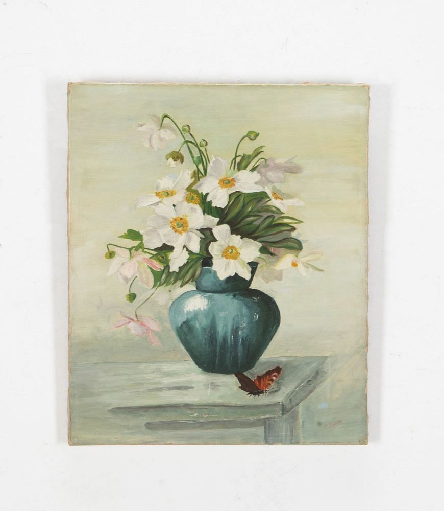 Still Life Oil Painting Of Japanese Anemones WD1538545