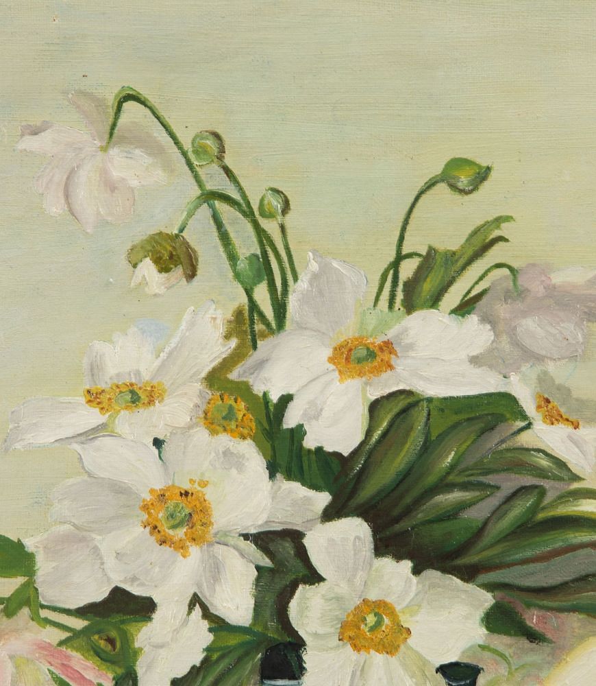 Still Life Oil Painting Of Japanese Anemones WD1538545