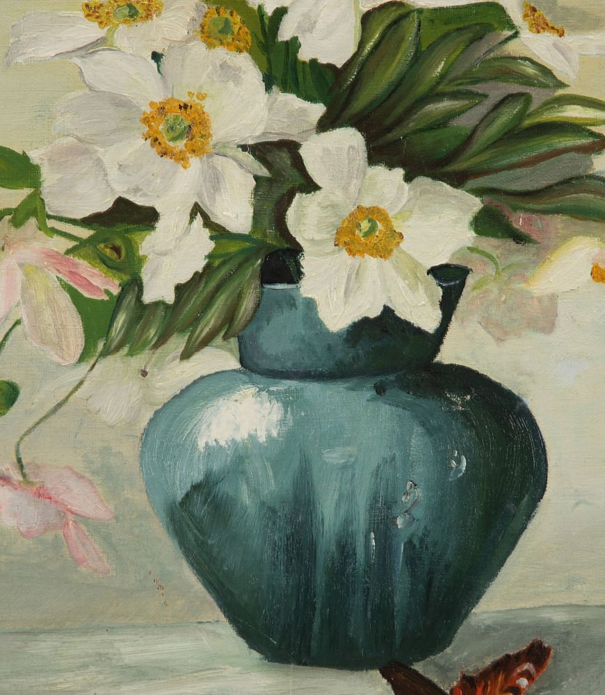 Still Life Oil Painting Of Japanese Anemones WD1538545