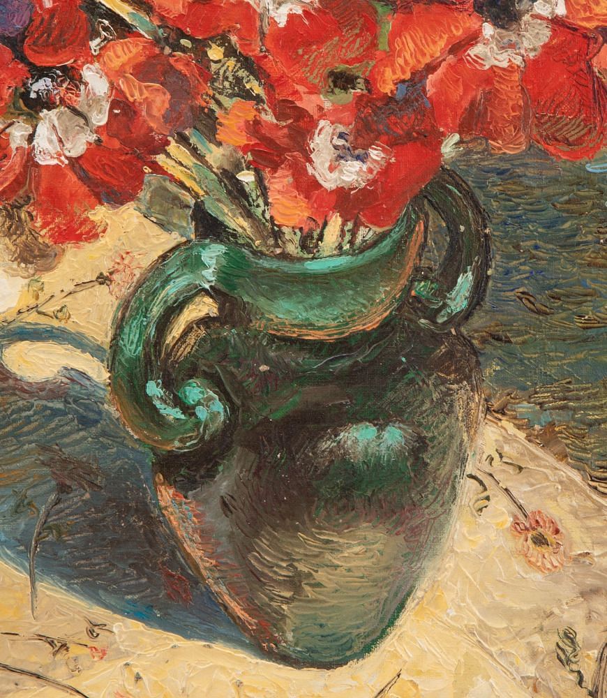French 20th Century Signed Still Life Painting of 'Anemones' by Abel Leblanc WD1539460