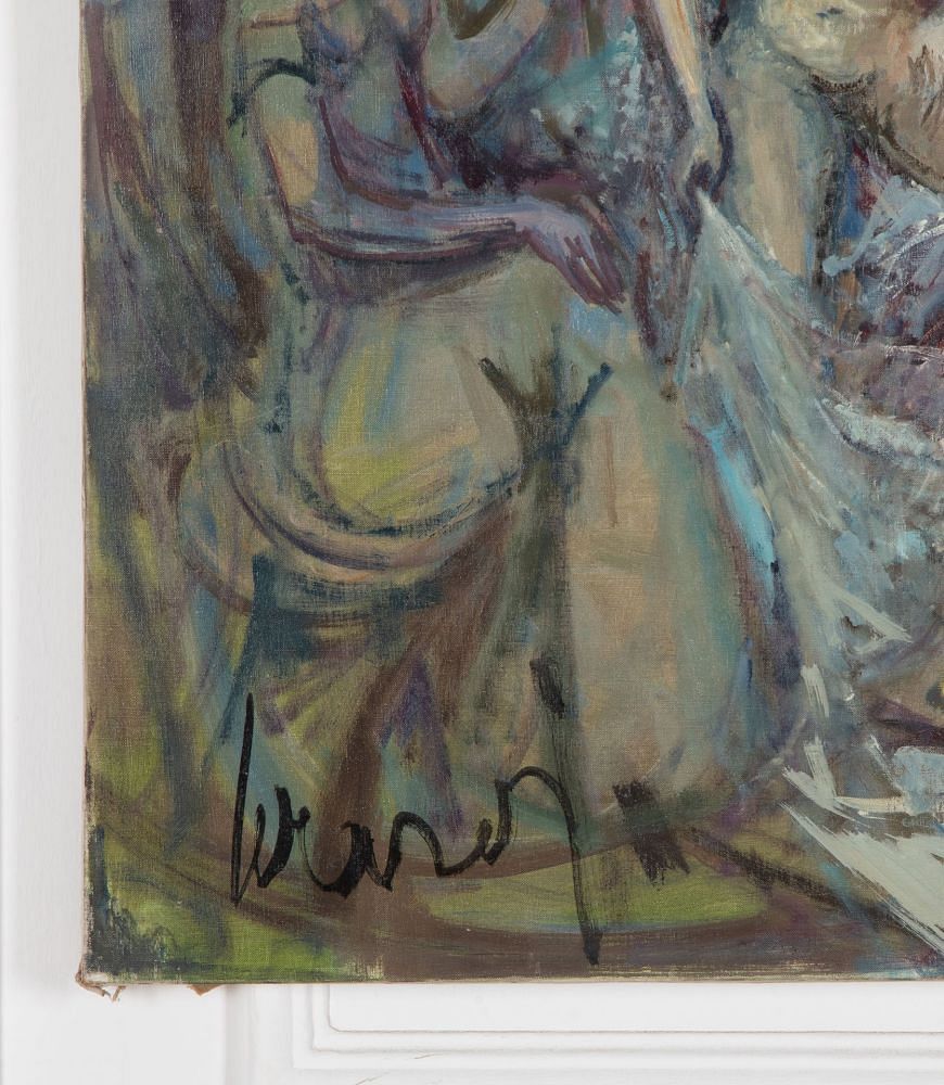 Large French 20th Century Signed Oil Painting by Locardi WD1539466