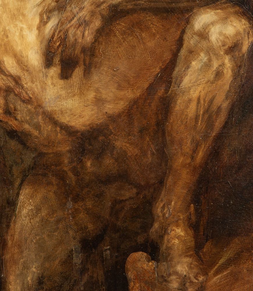 Very Large 20th Century French Oil on Canvas Painting 'The Embrace' WD1542009