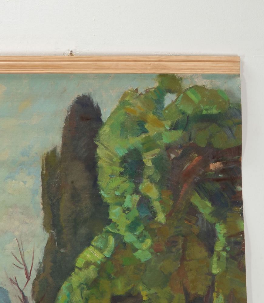 Large 20th Century French Country House Garden Backdrop Painting WD1542072