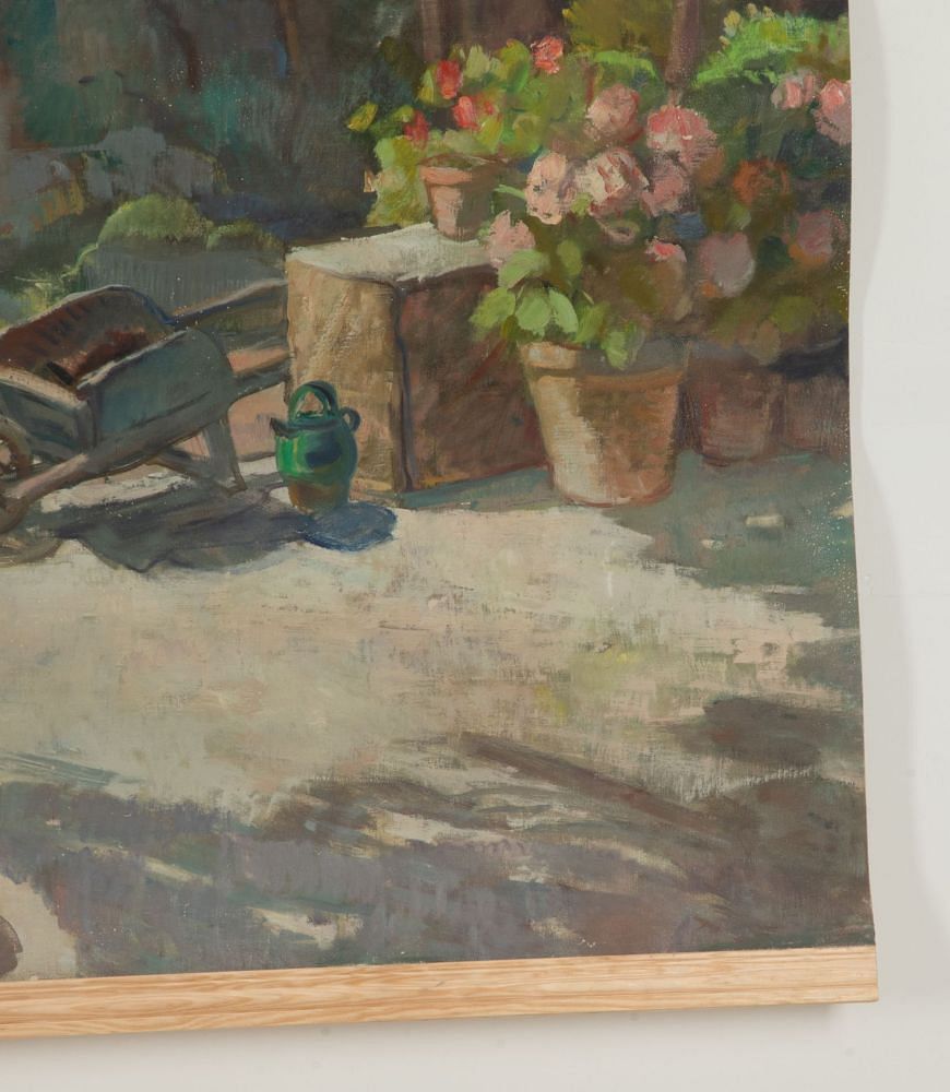 Large 20th Century French Country House Garden Backdrop Painting WD1542072