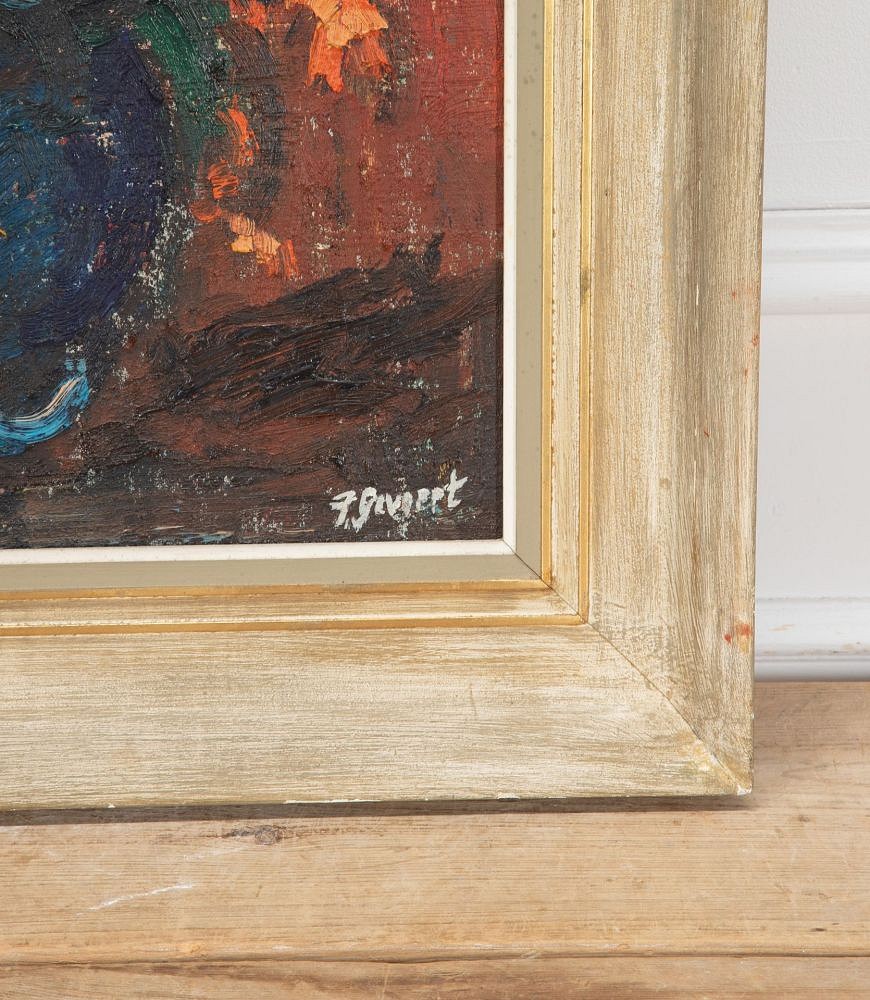 20th Century Oil on Board of Vase & Flowers WD1837248