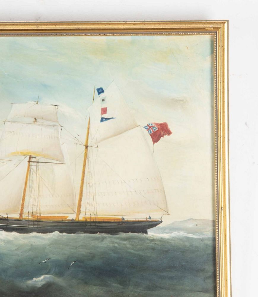 19th Century English Painting of a Ship WD2038641