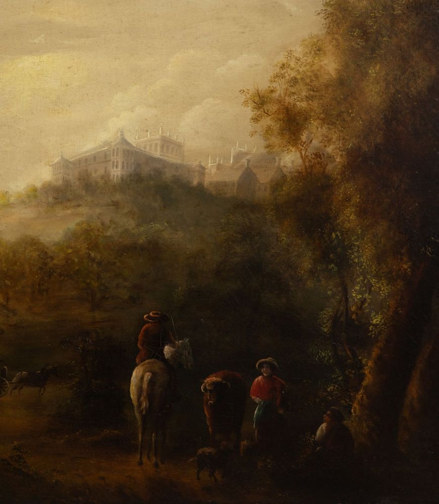 Grand Scale 18th Century Italian Classical Landscape Painting WD2341375